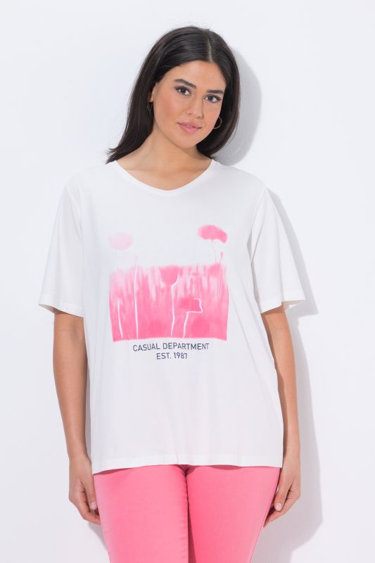 Printed Layered Mesh Blouse