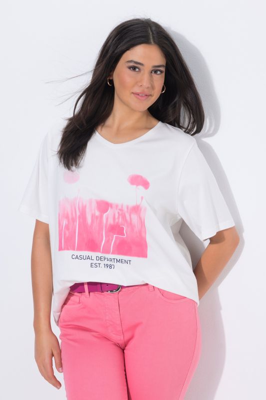 Printed Layered Mesh Blouse