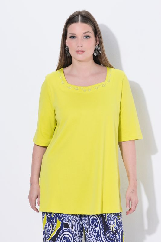 Printed Layered Mesh Blouse