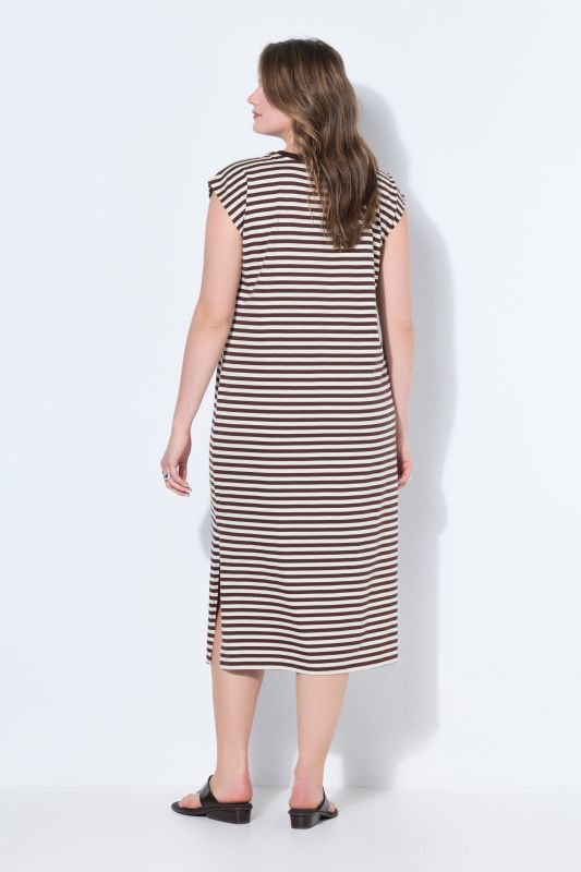 Stripe Print Cotton Knit Dress