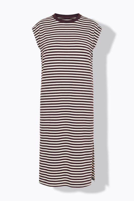 Stripe Print Cotton Knit Dress