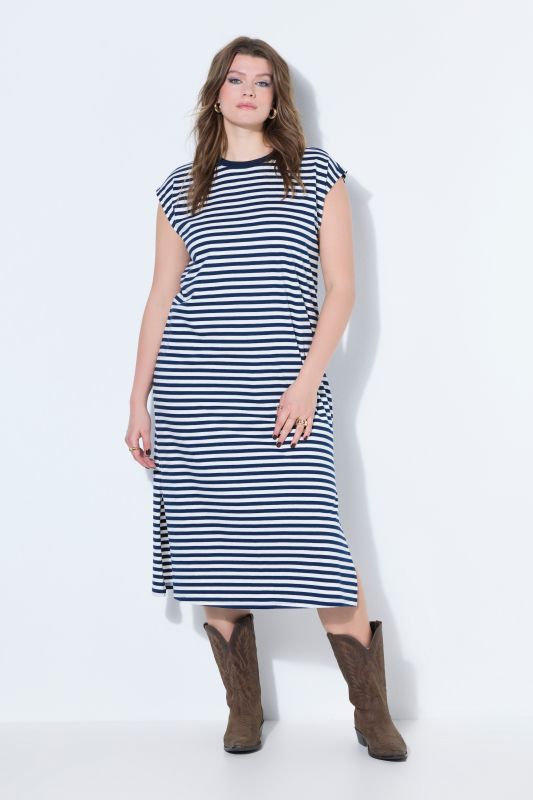 Stripe Print Cotton Knit Dress
