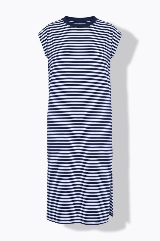 Stripe Print Cotton Knit Dress