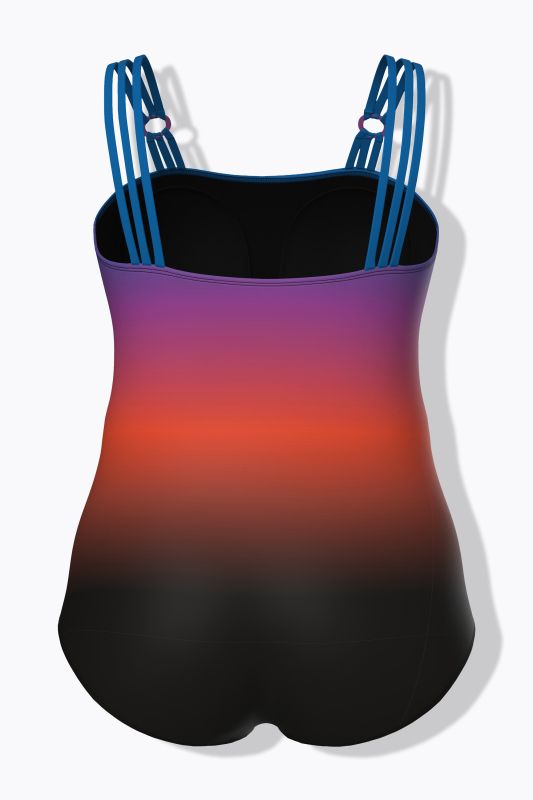 Sunset Gradient Split Strap Swimsuit