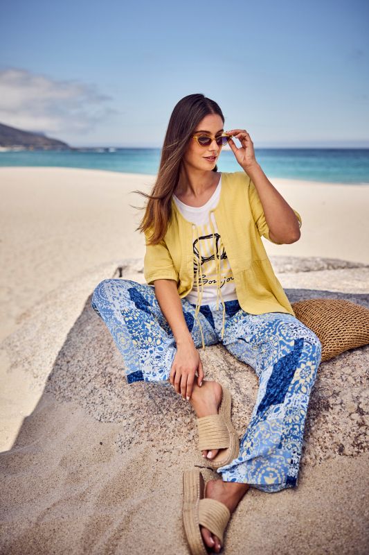 Muslin Short Sleeve Ribbon Tie Blouse