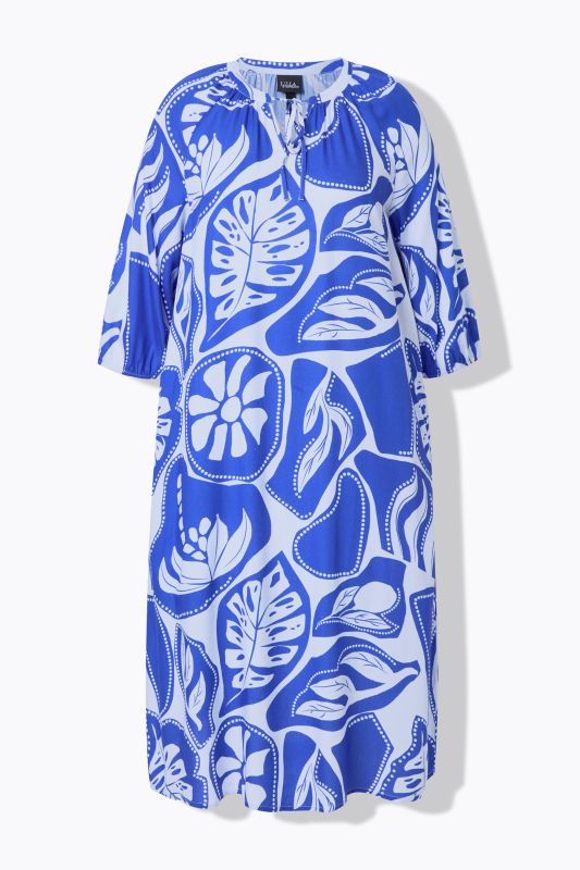 Graphic Tropical Print Pocket Dress