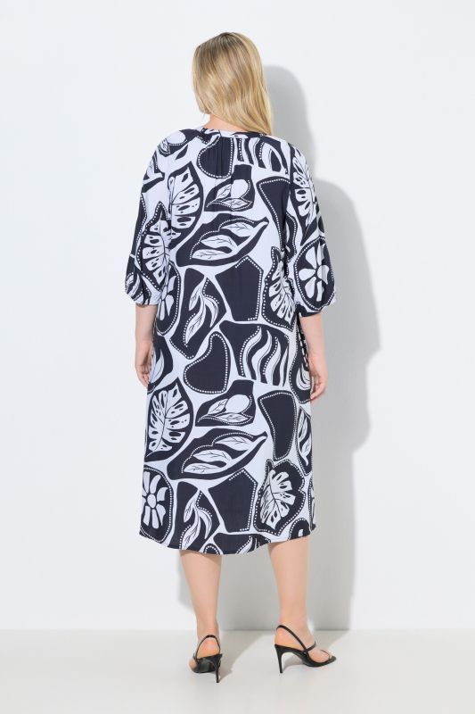 Graphic Tropical Print Pocket Dress