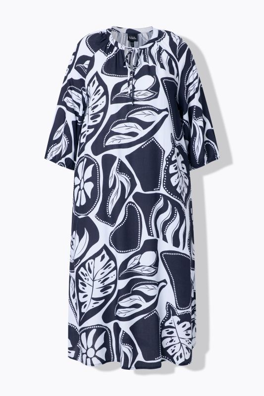 Graphic Tropical Print Pocket Dress