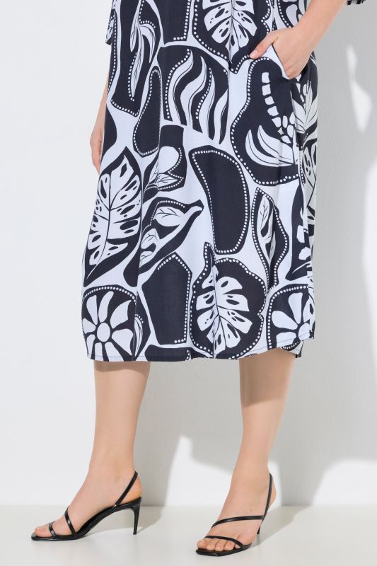 Graphic Tropical Print Pocket Dress