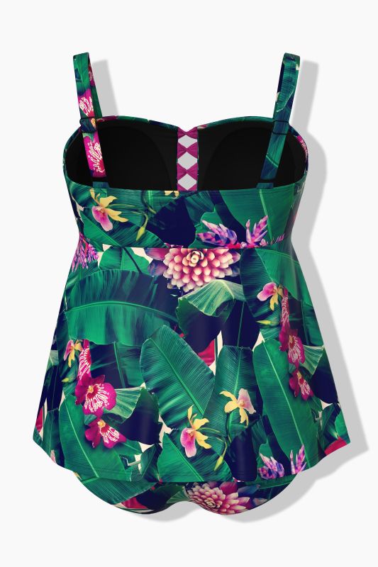 Jungle Floral Print Tankini Set