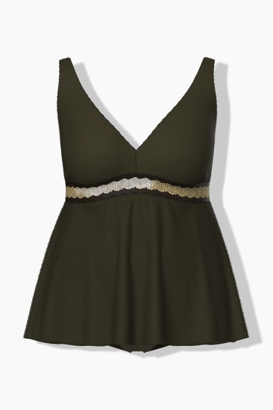 Textured A-Line Tankini Set