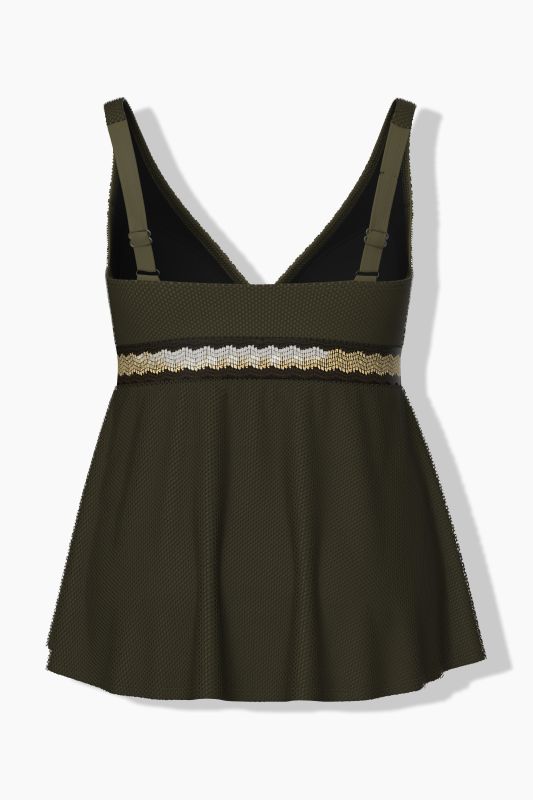 Textured A-Line Tankini Set