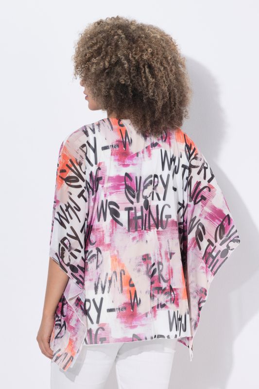 Printed Layered Mesh Blouse