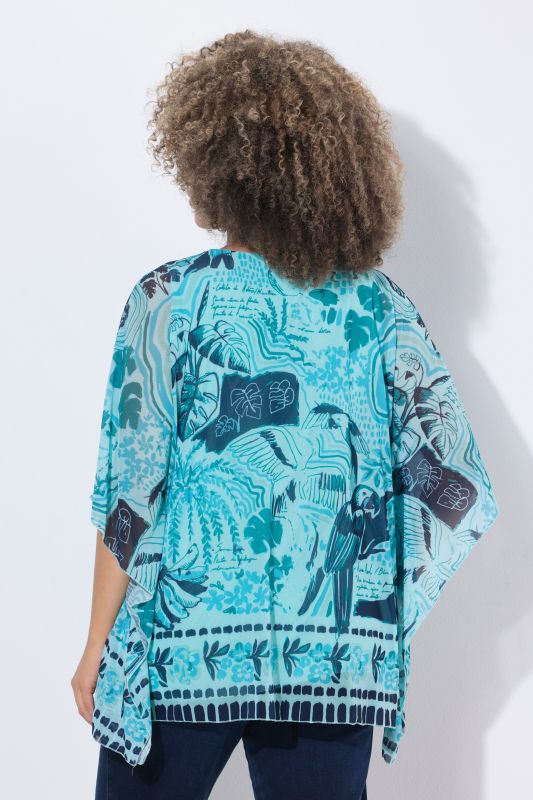 Printed Layered Mesh Blouse