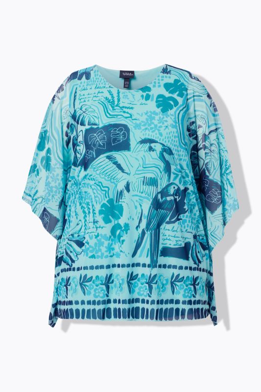 Printed Layered Mesh Blouse