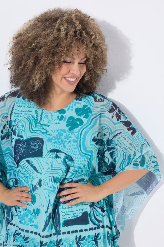 Printed Layered Mesh Blouse