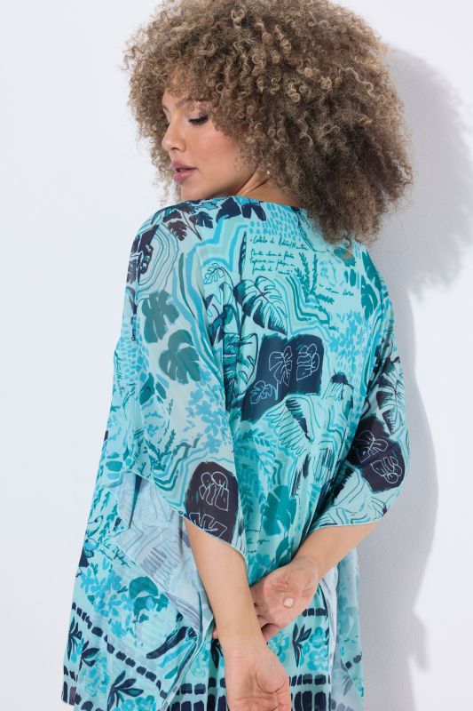 Printed Layered Mesh Blouse