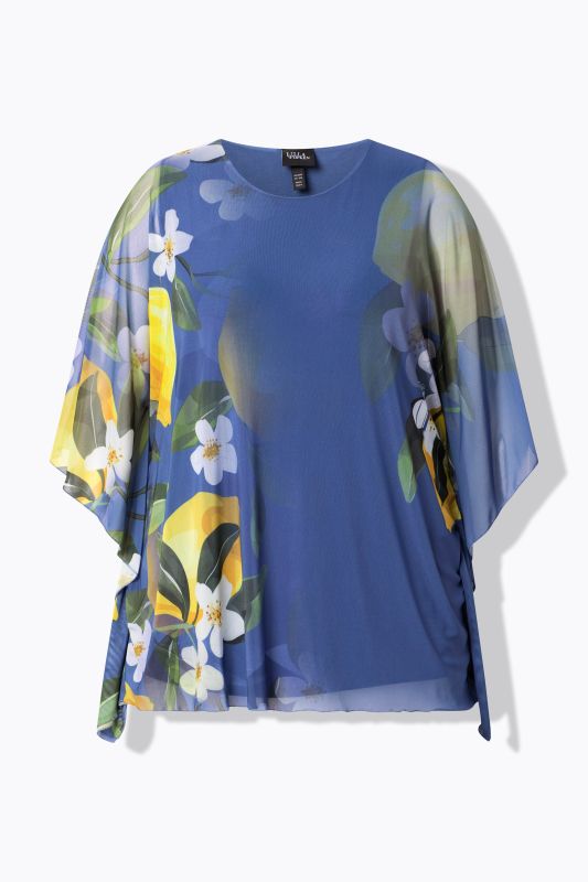 Printed Layered Mesh Blouse