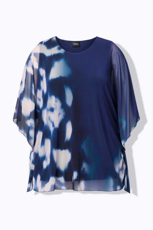 Printed Layered Mesh Blouse