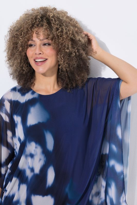 Printed Layered Mesh Blouse