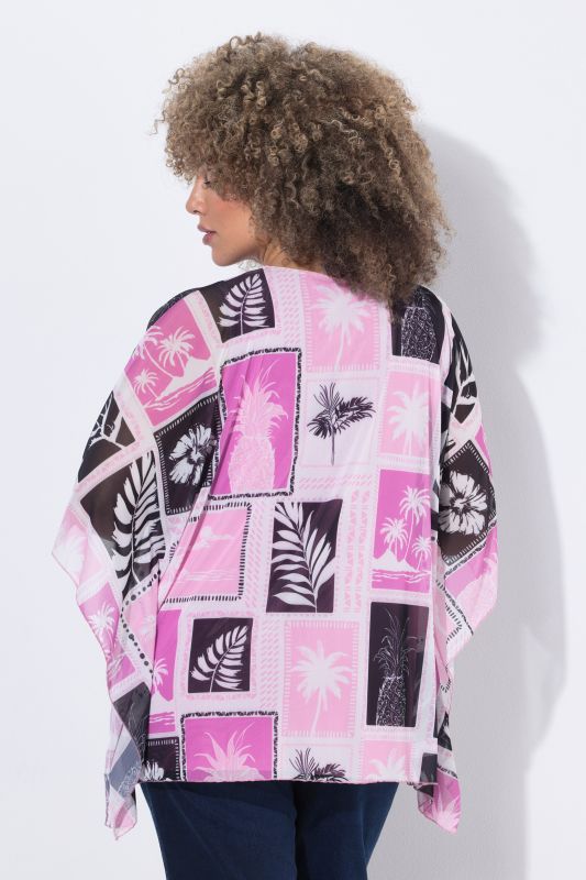 Printed Layered Mesh Blouse