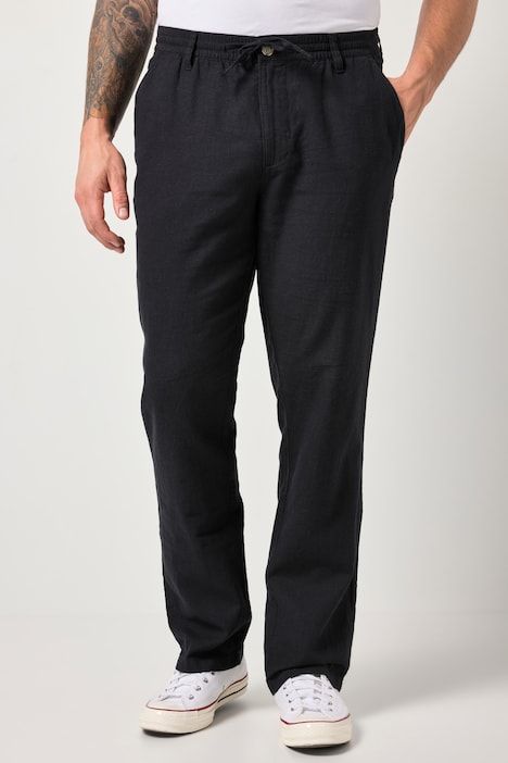 Linen-blend trousers