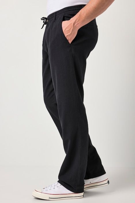 Linen-blend trousers