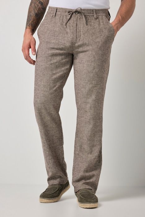Linen-blend trousers