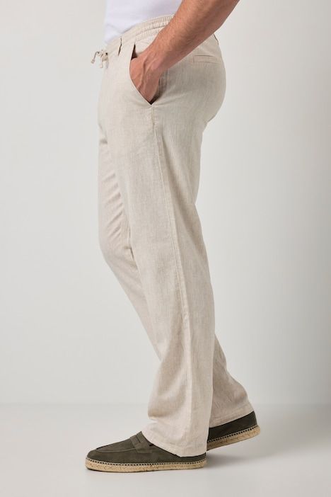 Linen-blend trousers