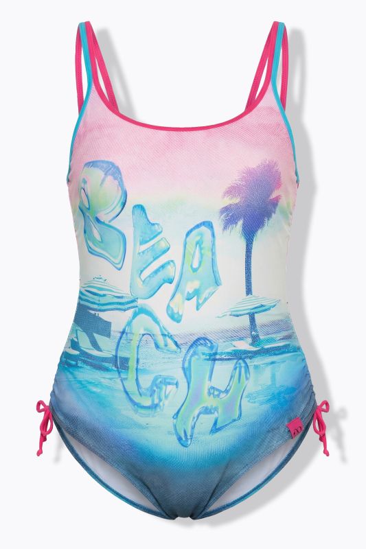 Printed Side Tie Swimsuit