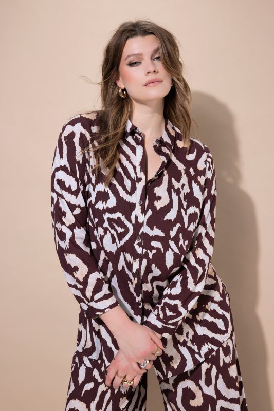 Ikat Print Tunic Blouse