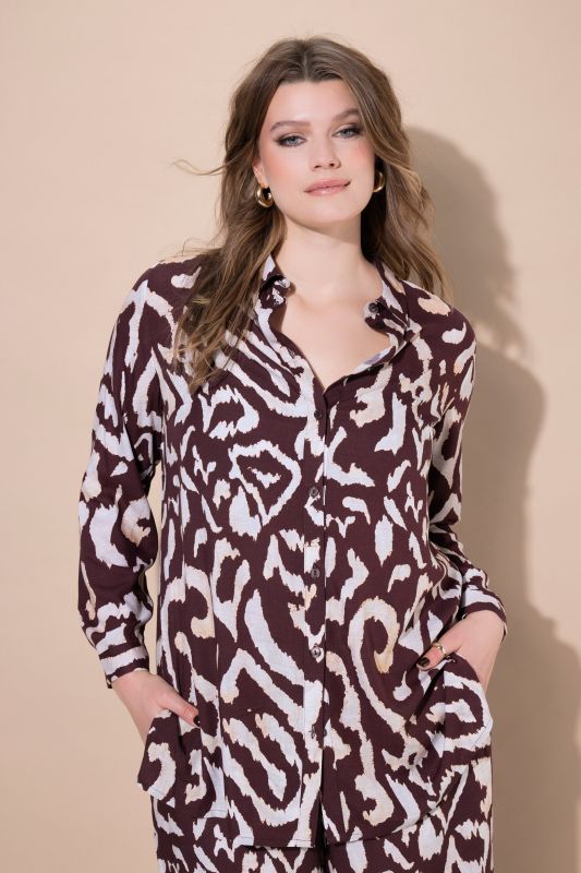 Ikat Print Tunic Blouse