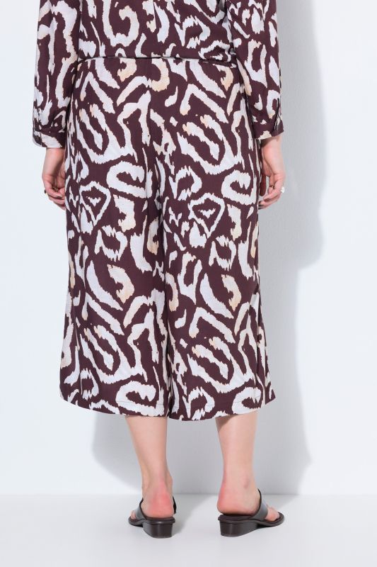 Ikat Print Elastic Waist Culottes