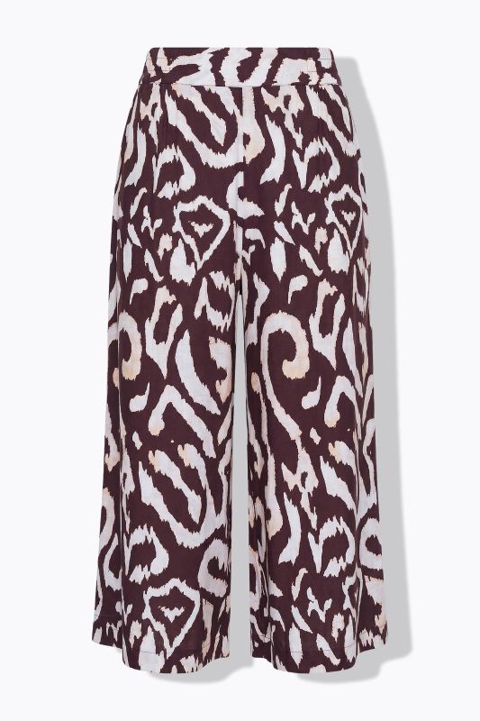 Ikat Print Elastic Waist Culottes