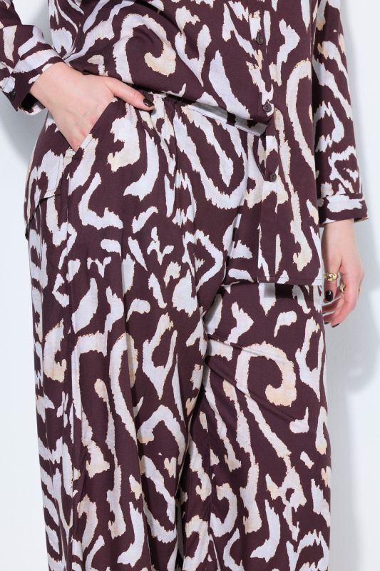 Ikat Print Elastic Waist Culottes