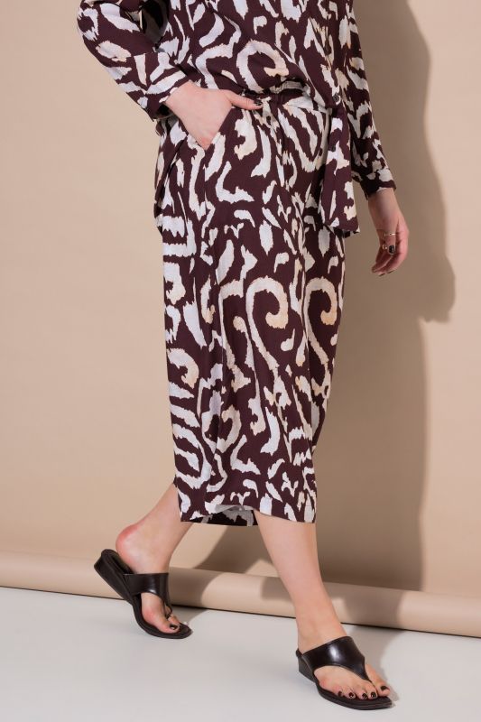 Ikat Print Elastic Waist Culottes