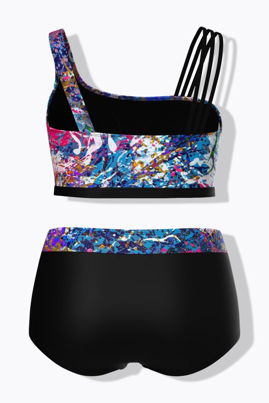 Sparkling Abstract Print Bikini Set