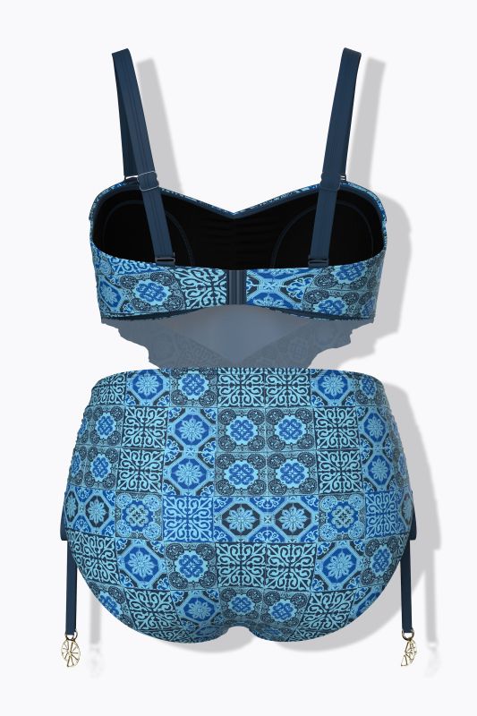 Coastal Landscape Pointed Hem Bikini Set