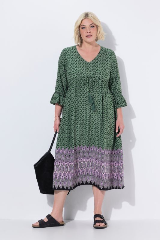 Mixed Geometric Print Dress