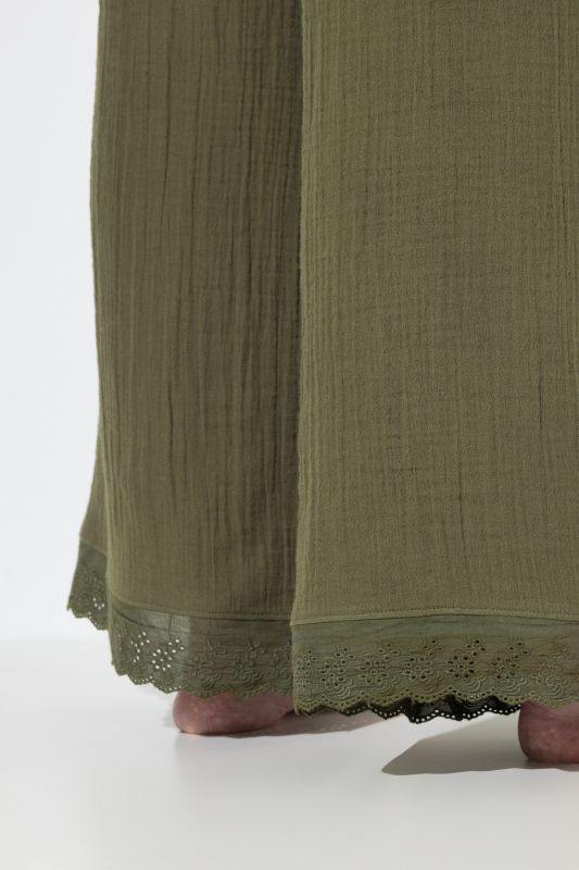 Muslin Lace Trim Pajama Set