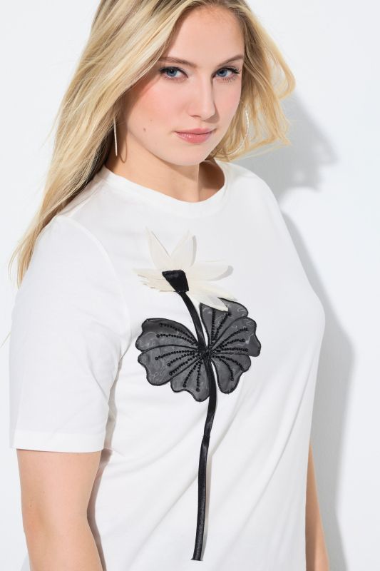 Beaded Floral Applique Tee