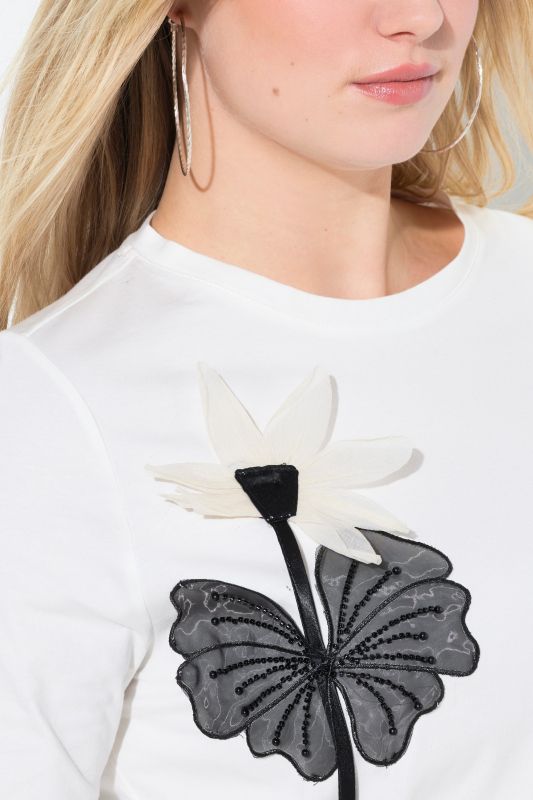 Beaded Floral Applique Tee