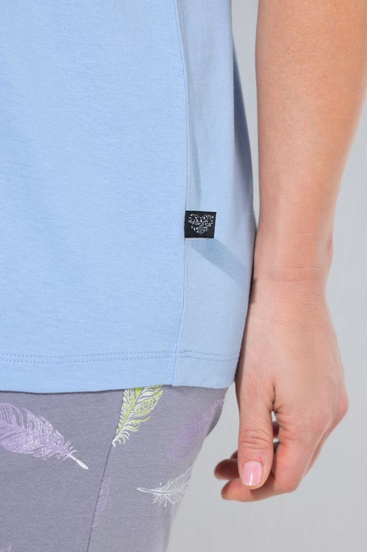 Feather Print Capri Pajama Set