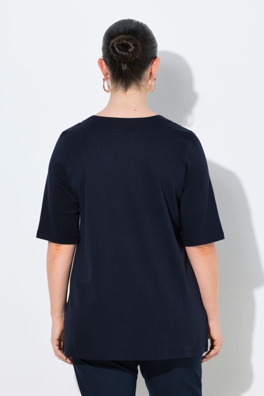 Rhinestone Neckline Pima Cotton Tee