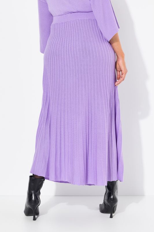 Pleated Knit Wool Blend Skirt