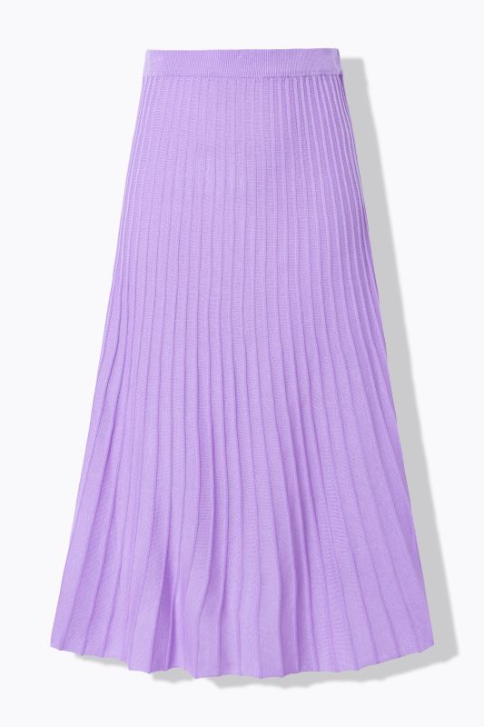 Pleated Knit Wool Blend Skirt