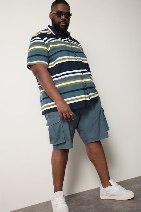 STHUGE cargo shorts, loose fit, ripstop, elasticated waistband, up to size 72