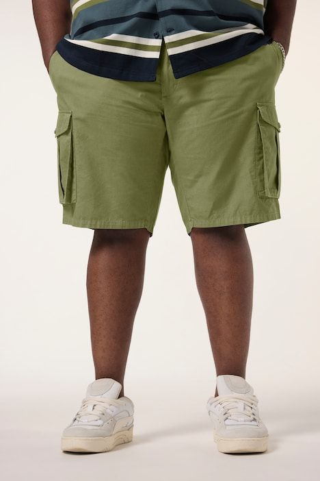 STHUGE cargo shorts, loose fit, ripstop, elasticated waistband, up to size 72