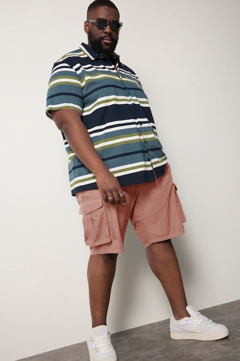 STHUGE cargo shorts, loose fit, ripstop, elasticated waistband, up to size 72
