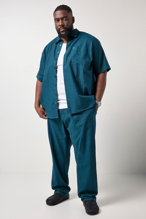 STHUGE linen-blend slip-on trousers